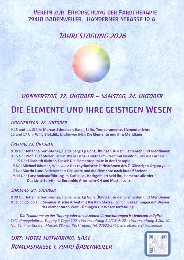 Vorschau des Plakats zur Jahrestagung des Vereins für Farbtherapie 2026
